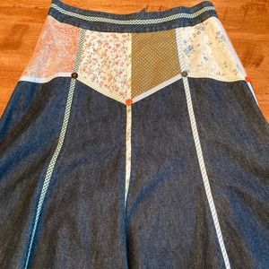 Anthro Bica Cheia Gored Denim Skirt Size 2